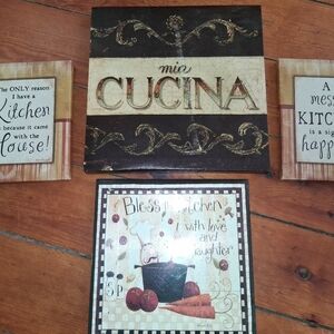 Decorative Brown & Cream 'Cucina' Kitchen Wall Art - Home Kitchen
